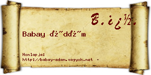 Babay Ádám névjegykártya